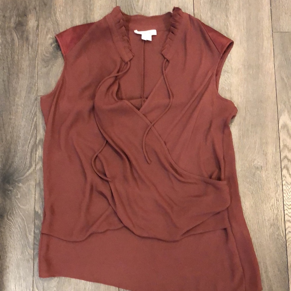 Helmut Lang Burgundy Sleeveless Top, size Medium